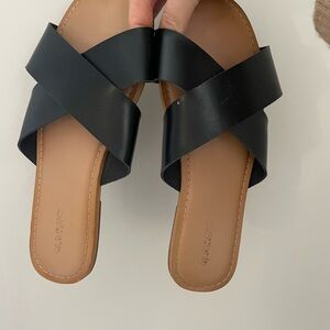 Black Flat Sandals